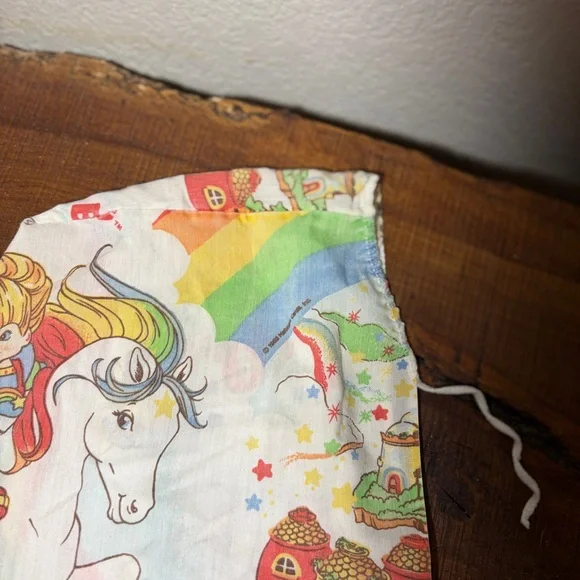 Vintage 1983 Hallmark Rainbow Brite Fitted Twin Bed Sheet - Picture 5 of 5